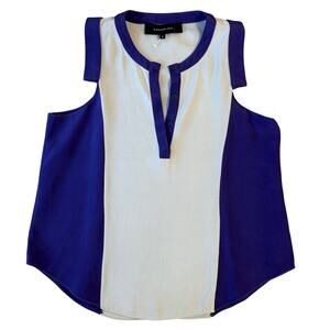 Alexander Wang Sleeveless Blouse Henley Colorblock Purple Gray Women’s Size 4